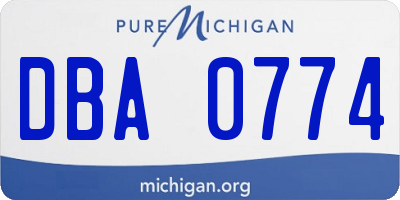 MI license plate DBA0774