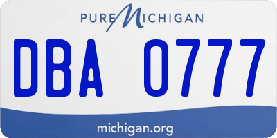 MI license plate DBA0777