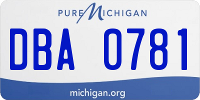 MI license plate DBA0781