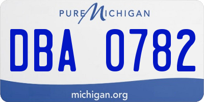MI license plate DBA0782