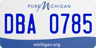 MI license plate DBA0785