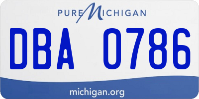 MI license plate DBA0786