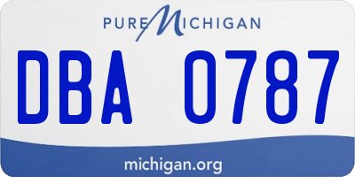 MI license plate DBA0787