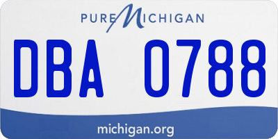 MI license plate DBA0788