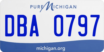 MI license plate DBA0797