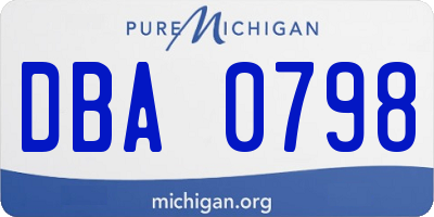 MI license plate DBA0798