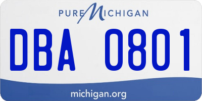 MI license plate DBA0801