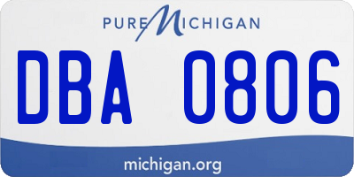 MI license plate DBA0806