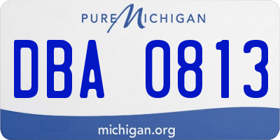 MI license plate DBA0813