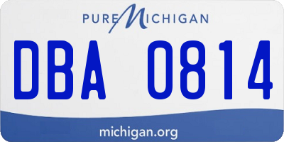 MI license plate DBA0814