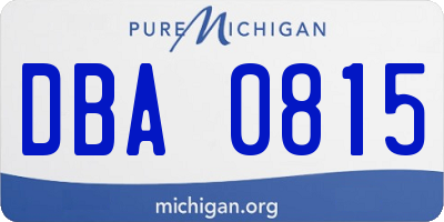 MI license plate DBA0815