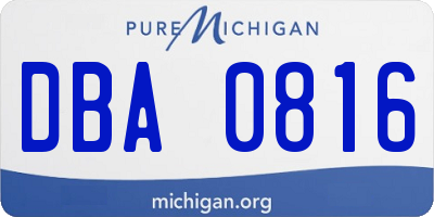 MI license plate DBA0816