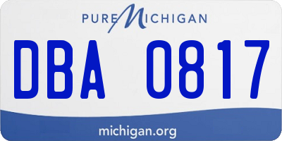 MI license plate DBA0817
