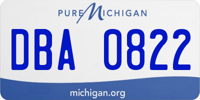 MI license plate DBA0822