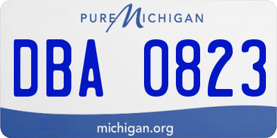 MI license plate DBA0823