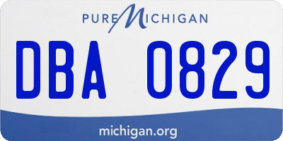 MI license plate DBA0829