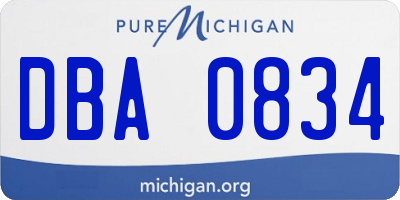 MI license plate DBA0834