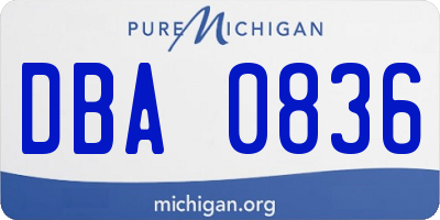MI license plate DBA0836