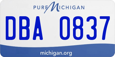 MI license plate DBA0837