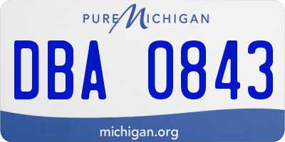 MI license plate DBA0843