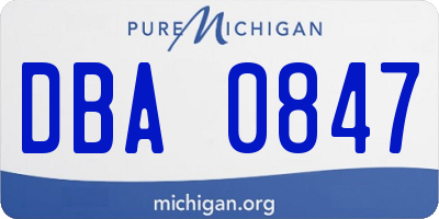 MI license plate DBA0847