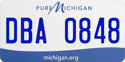 MI license plate DBA0848