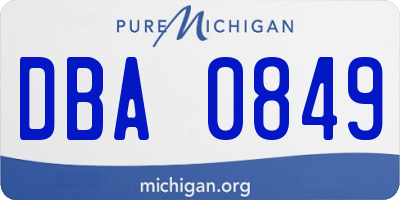 MI license plate DBA0849
