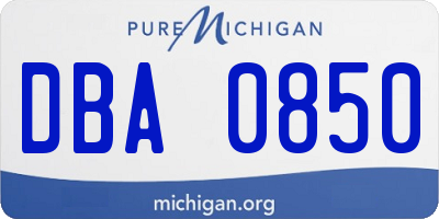 MI license plate DBA0850