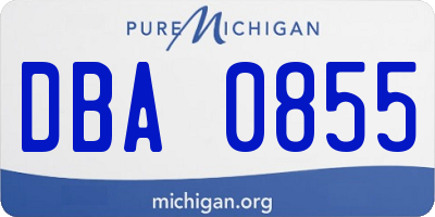 MI license plate DBA0855