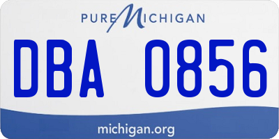 MI license plate DBA0856
