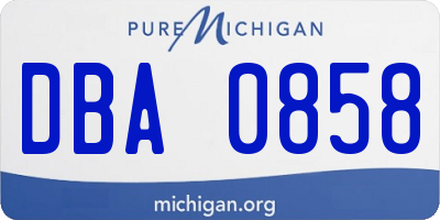 MI license plate DBA0858