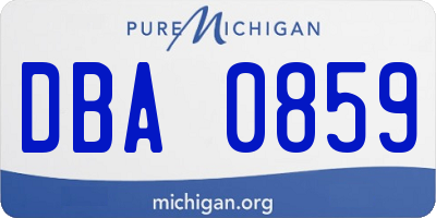 MI license plate DBA0859