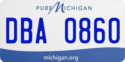 MI license plate DBA0860