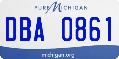 MI license plate DBA0861