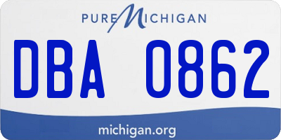 MI license plate DBA0862