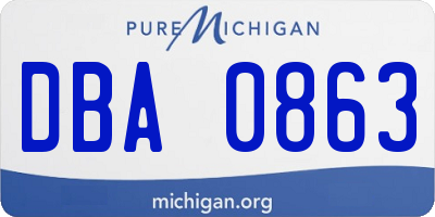 MI license plate DBA0863