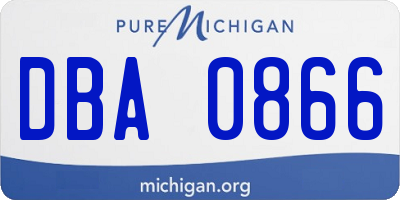 MI license plate DBA0866