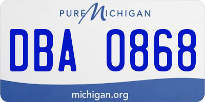 MI license plate DBA0868