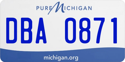 MI license plate DBA0871