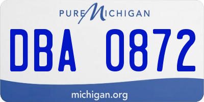 MI license plate DBA0872