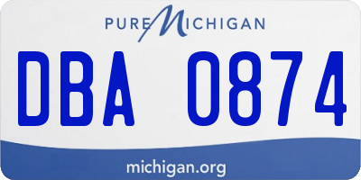 MI license plate DBA0874
