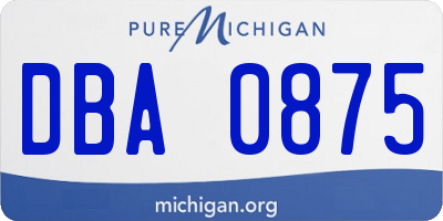 MI license plate DBA0875