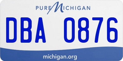 MI license plate DBA0876