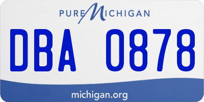 MI license plate DBA0878