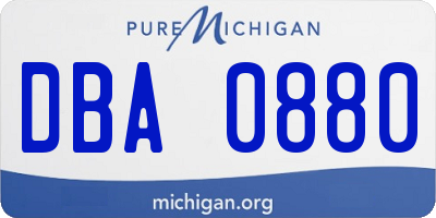 MI license plate DBA0880