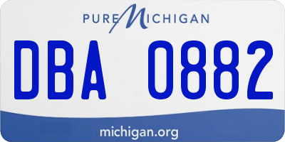 MI license plate DBA0882