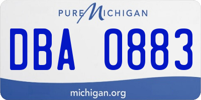 MI license plate DBA0883