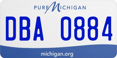 MI license plate DBA0884