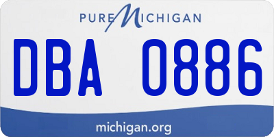 MI license plate DBA0886