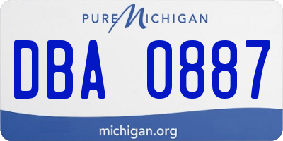 MI license plate DBA0887